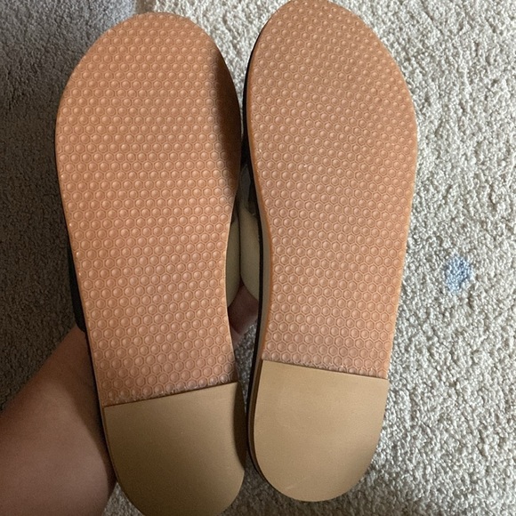 Frances Valentine Black/oyster Crossover nappa Sandals / slides size 8.5​ - Picture 2 of 4